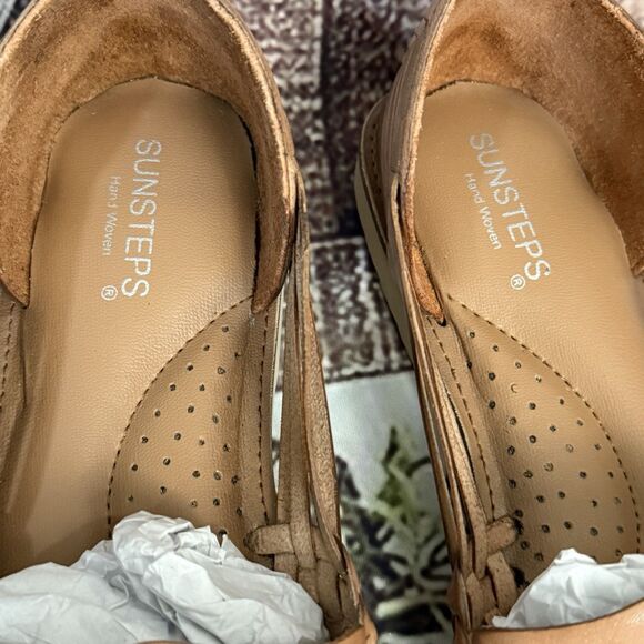 Sunsteps Venetian womens Tan Hand Woven Leather Huarache Sandals 8 Brown classic - Picture 11 of 16